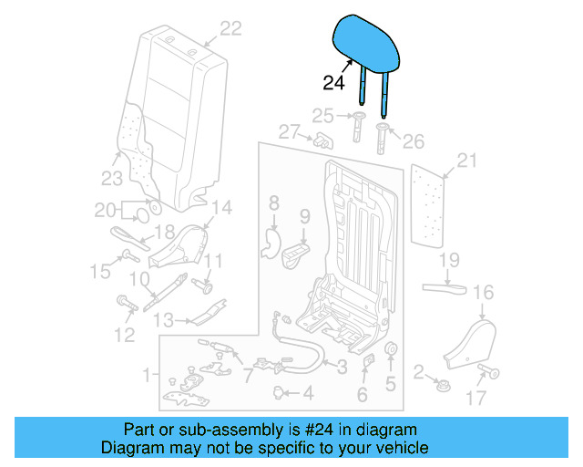 Headrest 5M0885901AFOBL - View 3