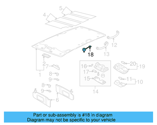 Sunroof Switch 1J0-959-613-G-Y20 - View 25