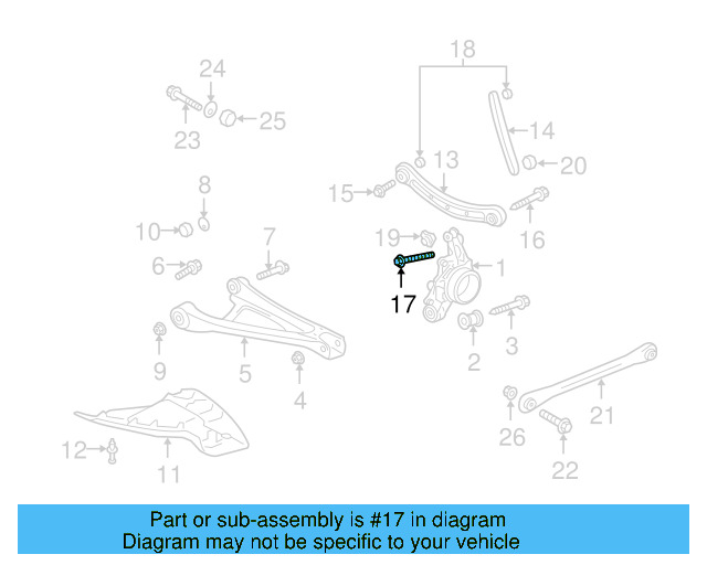 Rear Upper Control Arm Mount Bolt N-105-869-02 - View 8