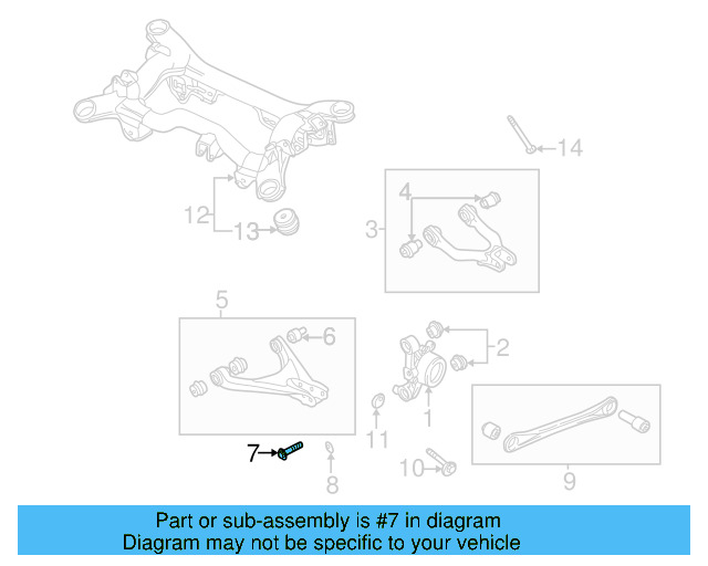 Lower Control Arm Adjust Bolt WHT-001-661 - View 8