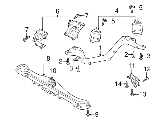 Trans Mount Bracket Mount Bolt N-019-503-6