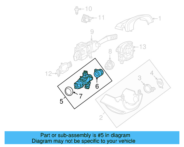 Ignition Lock Housing 5C6-905-841 - View 9