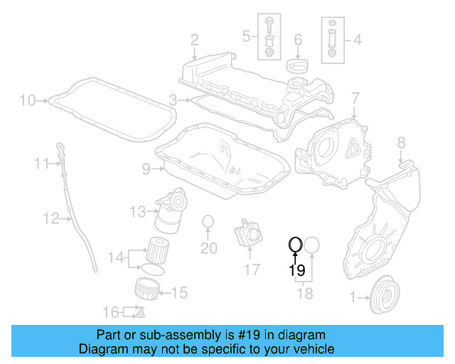 Engine Oil Cooler Gasket 038-117-070 - View 54