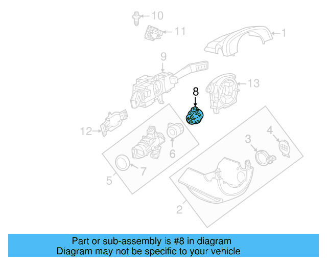 Steering Lock 1K0-905-851-B - View 50