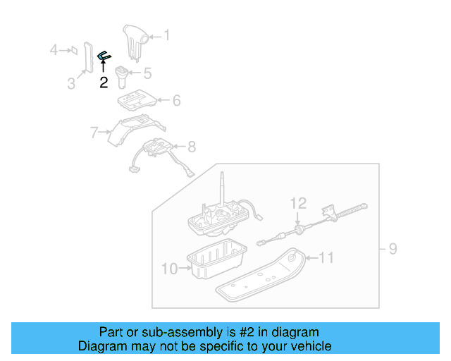 Automatic Transmission Shift Lever Knob Clip 3D0-713-163 - View 6