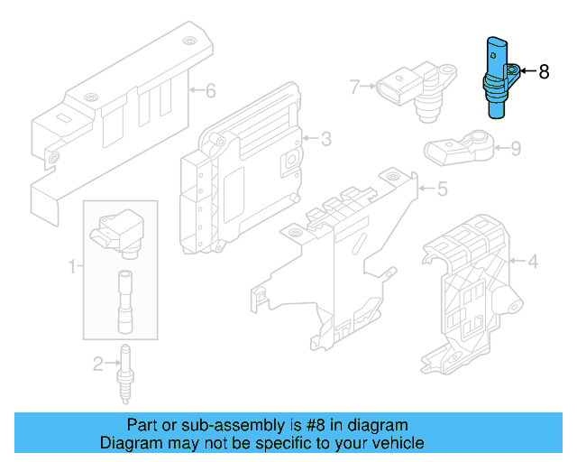 Crankshaft Position Sensor 06K-906-433-B - View 11