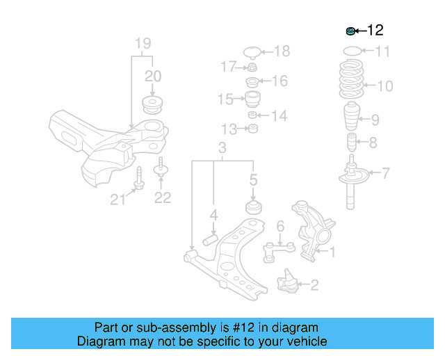 Upper Seat Spacer 1J0-412-311-A - View 6