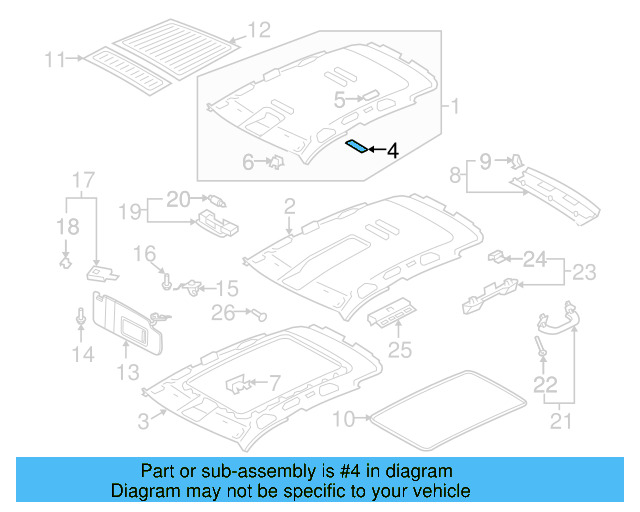 Headliner Reinforcement 6Q0-867-599-G - View 7