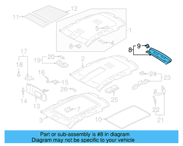 Rear Header Trim 5N0-867-617-95T - View 3