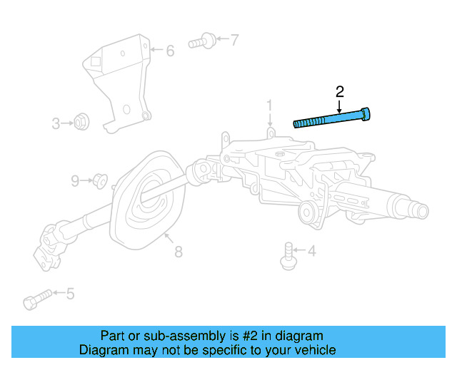 Steering Column Lower Bolt N-010-244-25 - View 3
