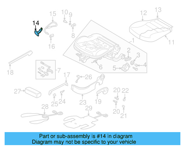 Seat Track Adjust Handle 1J0-881-254-E-B41 - View 27