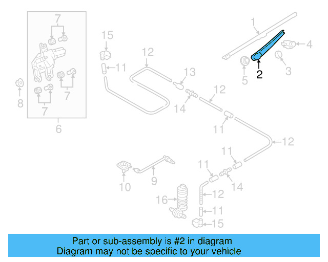 Back Glass Wiper Arm 5GM-955-707 - View 10