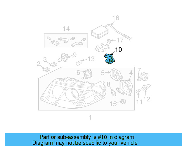 Headlamp Bulb Retainer Clip 3B0-941-160-C