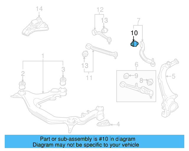 Rear Lower Control Arm Bushing 4D0-407-183-AC - View 5