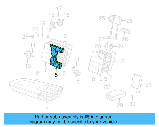 Seat Back Pad 3B0-885-776-AD - View 2