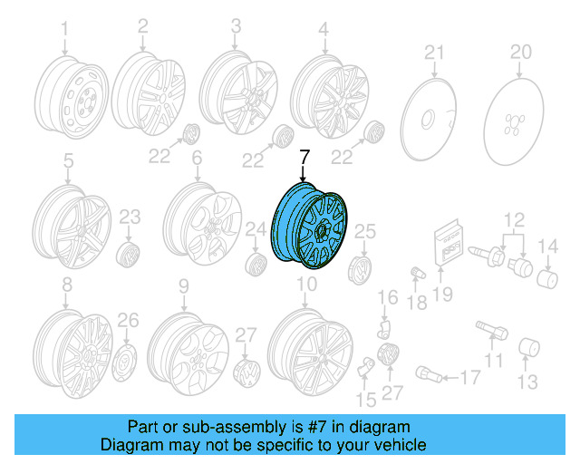 Wheel, Alloy 1K0-601-025-K-8Z8 - View 3