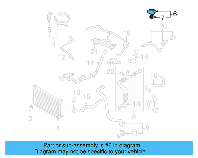 Reservoir Cover 1C0-121-422 - View 3