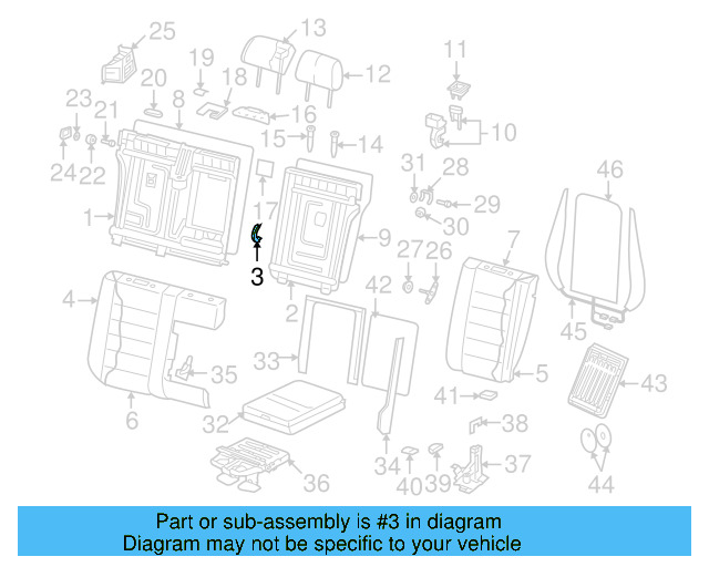 Seat Back Frame Bushing 7L0-885-340 - View 3
