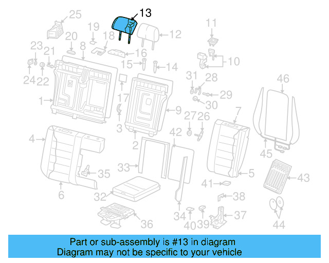 Headrest 7L6-885-900-Q-3Z6 - View 5