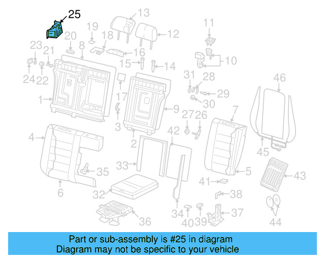 Seat Back Frame Bracket 7L6-885-153-A - View 3