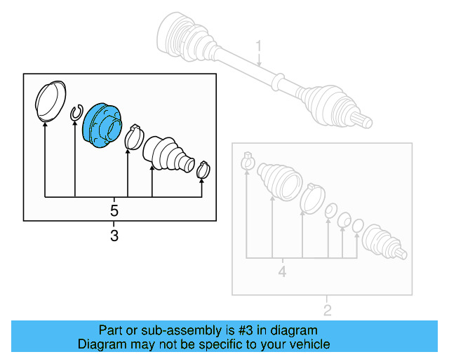 Inner Joint Assembly 3Q0-498-103-X - View 5