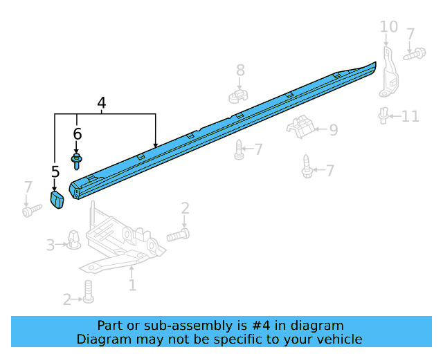 Rocker Molding (Unpainted) 561853852agru - View 3