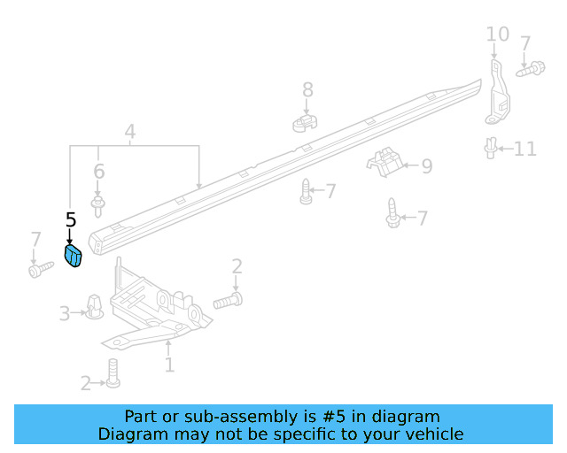 Rocker Molding Cap 561-853-350-9B9 - View 3