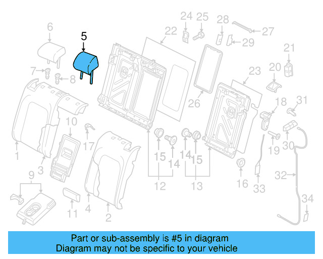 Headrest, Outer 5GM-885-901-F-SL1 - View 7