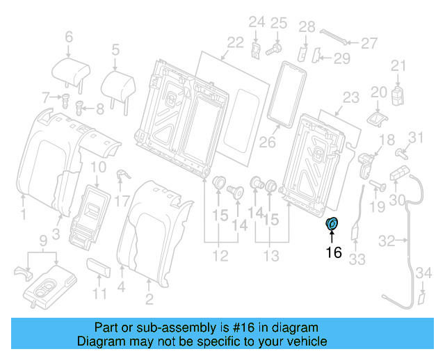 Seat Back Frame Grommet 5Q0-885-678-B-9B9 - View 13