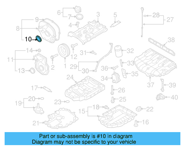 Outer Timing Cover Seal 06H-103-483-D - View 8