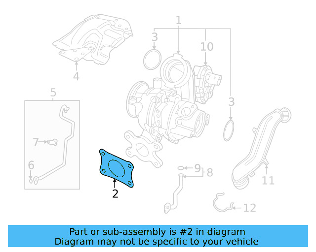 Turbocharger Gasket 04E-253-039-H - View 3