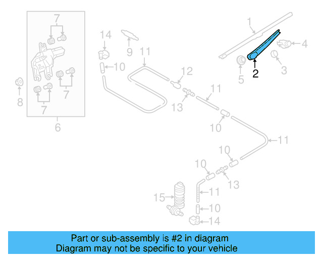 Back Glass Wiper Arm 5GM-955-707-A - View 5