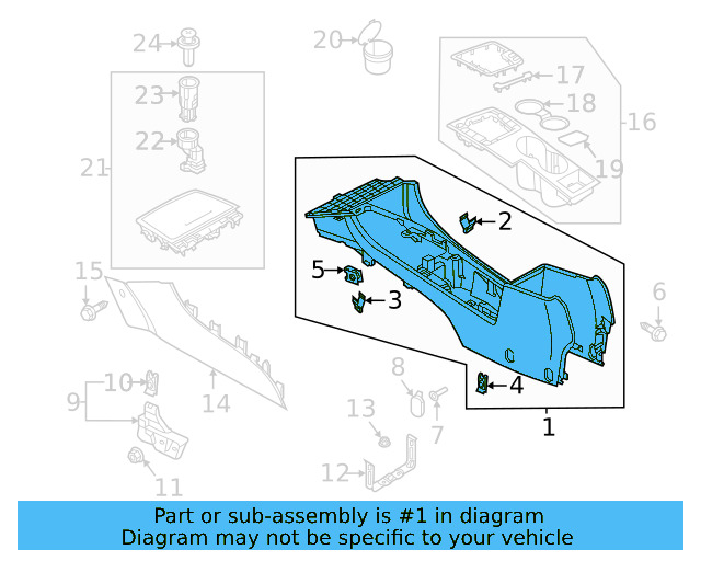 Console Body 561-863-241-M-82V - View 3
