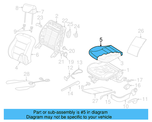 Seat Cushion Pad 1J0-881-375-AE