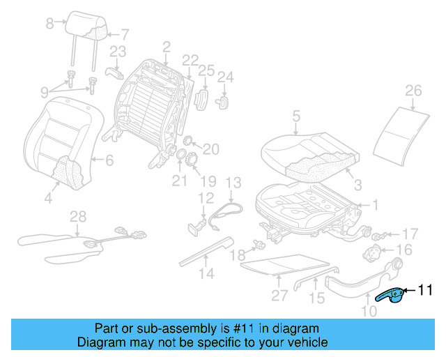 Seat Track Adjust Handle 1J0-881-254-E-B41 - View 3
