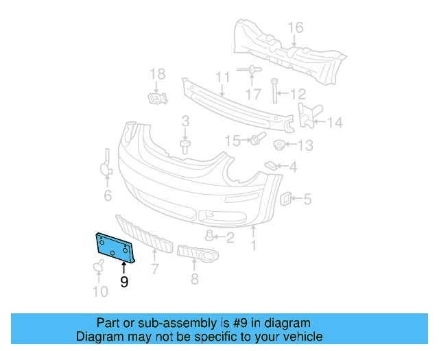 License Bracket 1C0-807-287-L-B41 - View 2