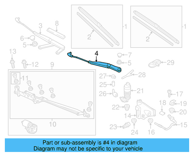 Wiper Arm 7P0-955-409-B - View 6
