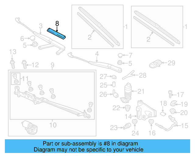 Wiper Arm Cover 7P0-955-205 - View 8