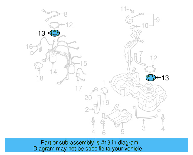 Fuel Pump Assembly Seal 1J0-919-133-B - View 68