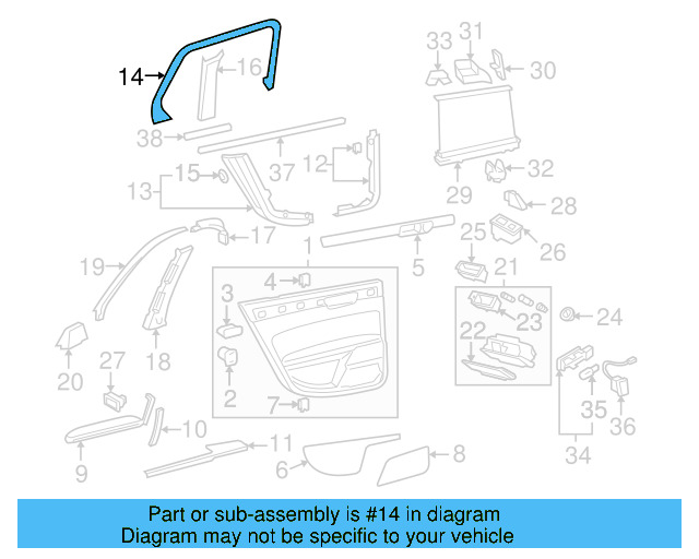Edge Molding 3D7-853-413-B41 - View 2