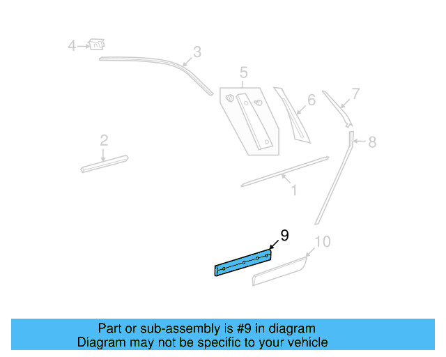 Body Side Molding (Unpainted) 3d7853073bgru
