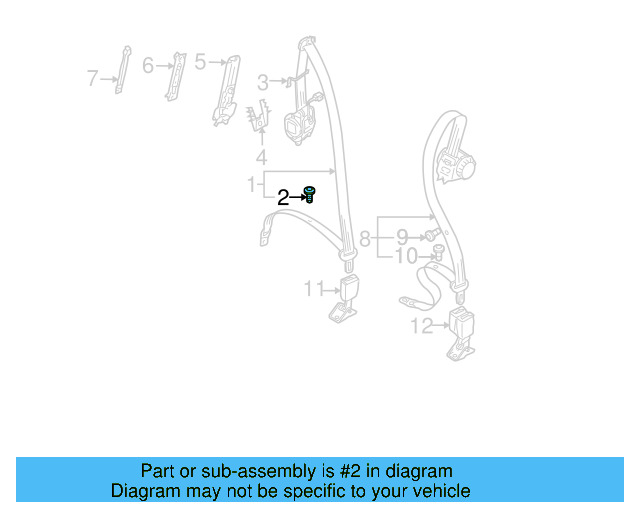 Center Seat Belt Button 443-857-847-A - View 5