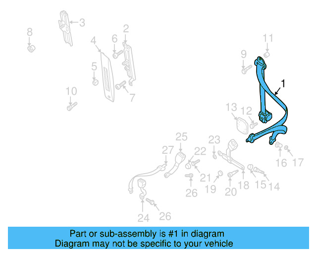 Seat Belt Assembly 7D0-857-805-H-01C - View 7