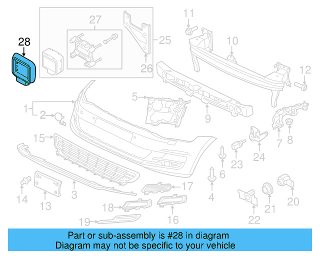 Distance Sensor Trim Plate 5G0-907-225-A-9B9 - View 19