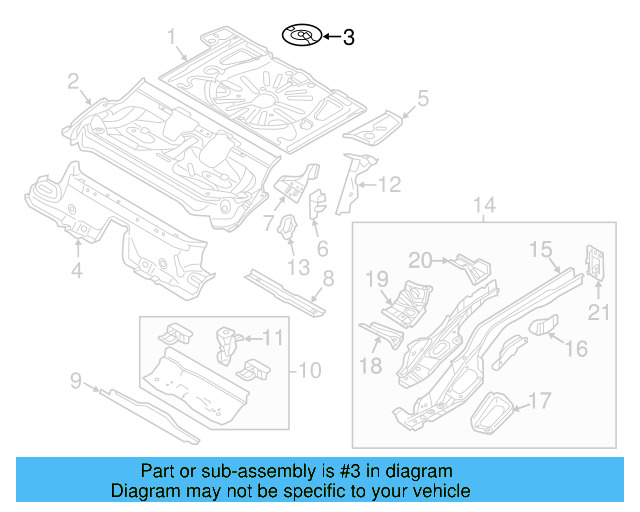 Rear Floor Pan Retainer 1T0-803-274 - View 52