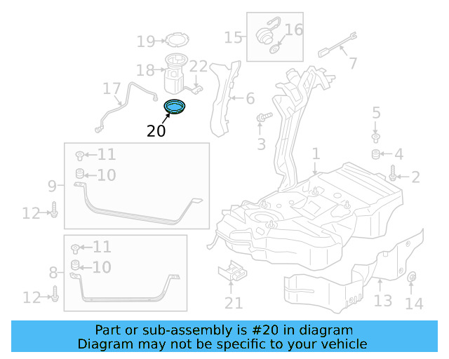Fuel Pump Assembly Seal 1J0-919-133-B - View 70