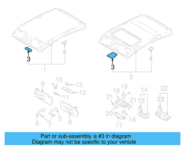 Headliner Reinforcement 3B0-867-599 - View 21