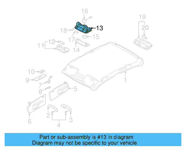 Dome Lamp Assembly 3B0-947-105-C-Y20 - View 34