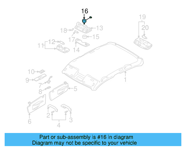 Dome Lamp Assembly 3B0-947-105-C-Y20 - View 38