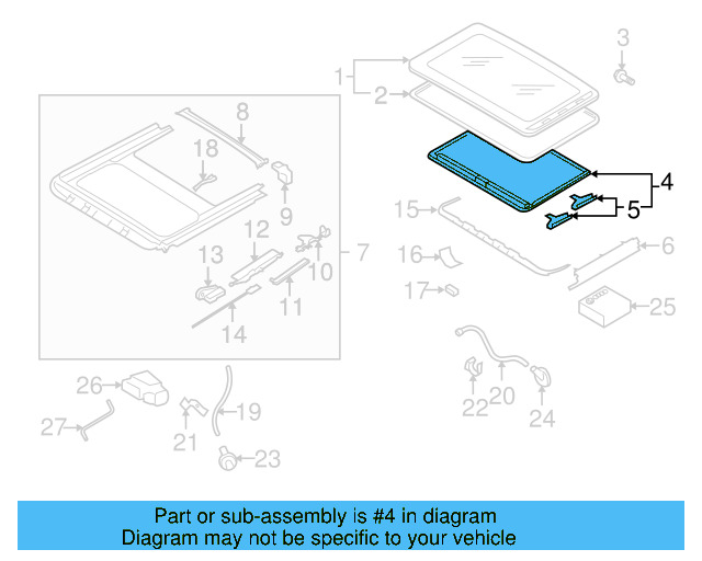 Sunroof Cover 1K0-877-255-A-3U5 - View 25